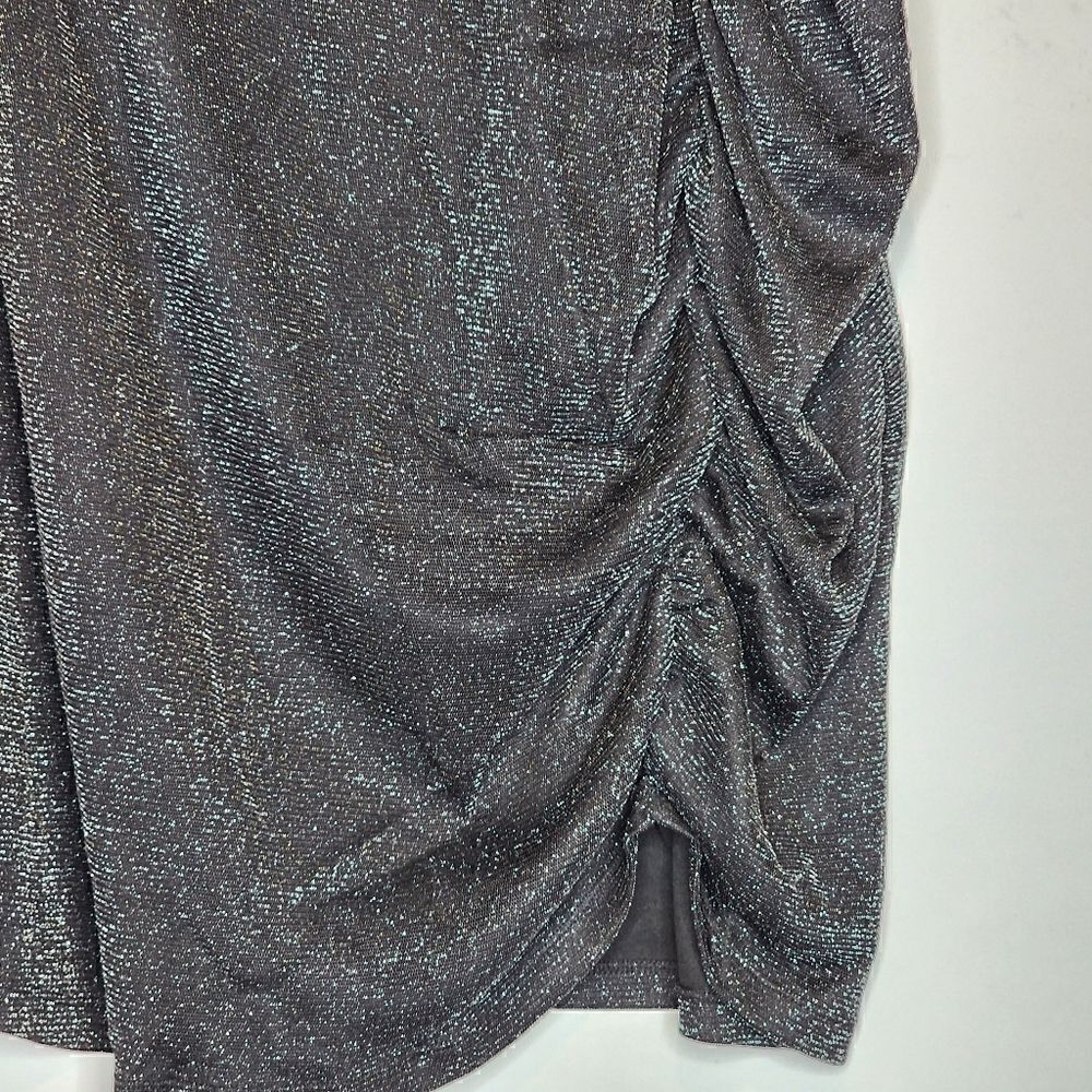 4X 26W Torrid Black At The Knee Glitter Knit Cinch Bodycon Skirt Special Occasio - Picture 3 of 8